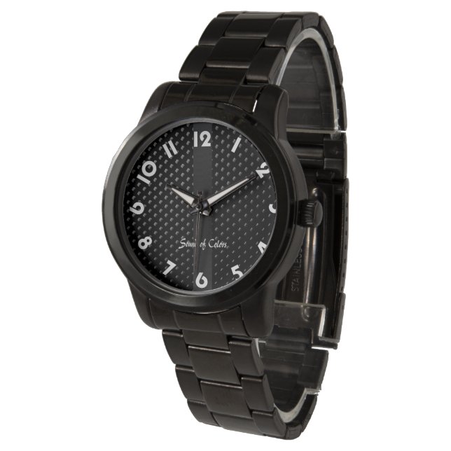 "Black Elegance" wristband watch (Angled)