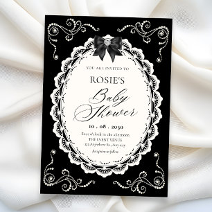 Black Elegant baby shower Invitation