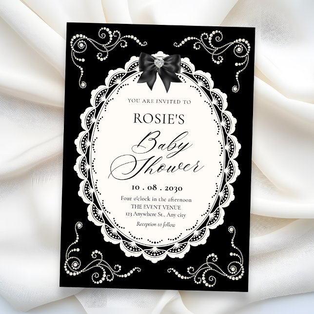 Black Elegant baby shower Invitation (Creator Uploaded)