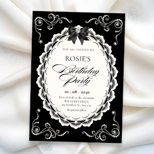 Black Elegant birthday Invitation