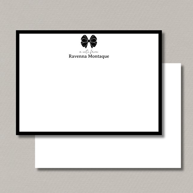 Black Elegant Bow Border Custom Name Wedding Card (Creator Uploaded)