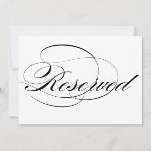 Black Elegant Calligraphy Script Reserved Wedding