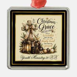 Black Elegant Christmas Christian Faith Custom Metal Tree Decoration