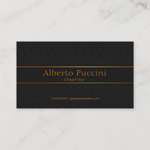 Black Elegant Cubes Gold Line Banner Chauffeur Business Card