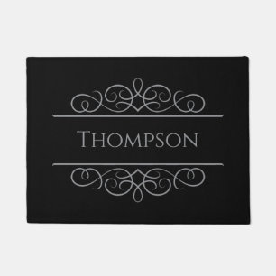 Black Elegant Custom Door Mat