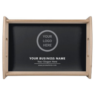 Black Elegant Custom Logo Business Brand Promotion Serving Tray