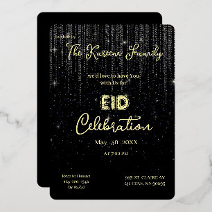 Black Elegant EId Celebration Eid Party Invitation