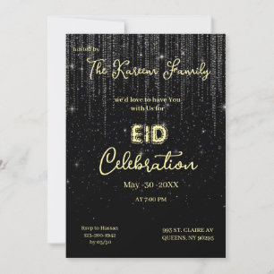 Black Elegant EId Celebration Eid Party Invitation