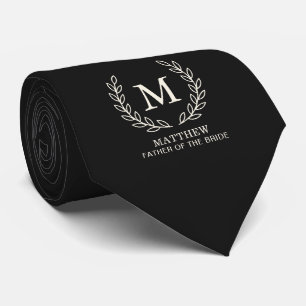 Black Elegant Father of the Bride Initial Wedding Tie