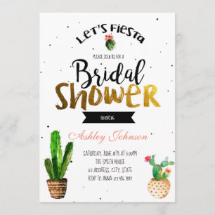 Black elegant fiesta shower card