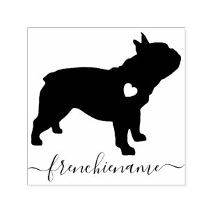Black Elegant French Bulldog Self-inking Stamp