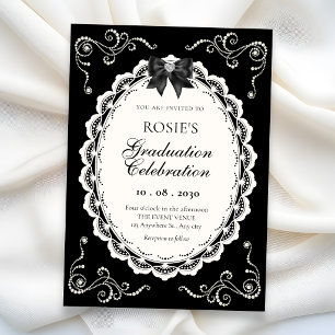 Black Elegant graduation Invitation