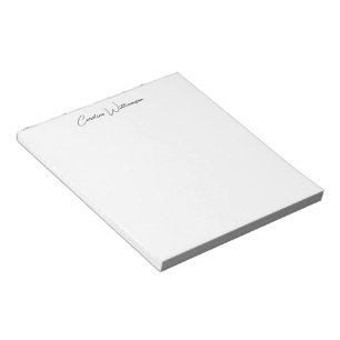 Black Elegant Handwriting Personalised Name Desk Notepad