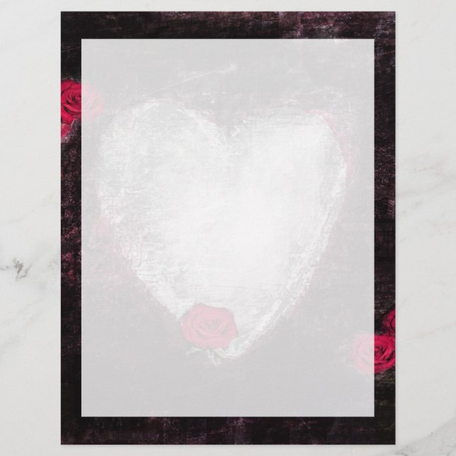 Black Elegant Heart & Roses (Front)