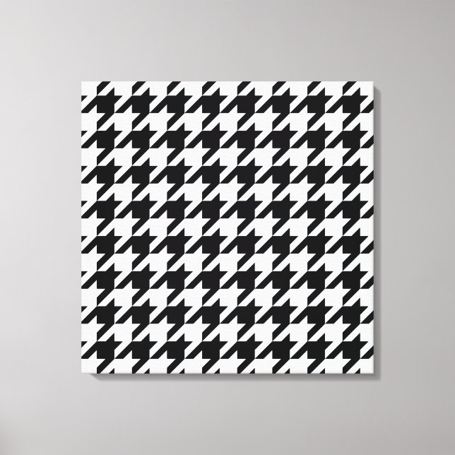 Black Elegant Houndstooth Canvas Print (Front)