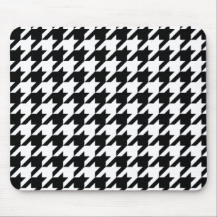Black Elegant Houndstooth Mouse Mat