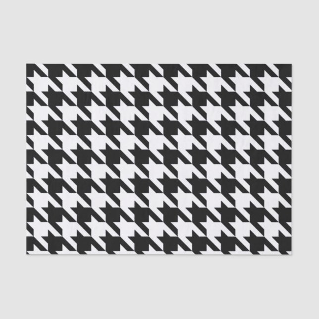 Black Elegant Houndstooth Tissue Paper (Front)
