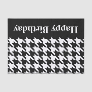 Black Elegant Houndstooth with custom text Tissue Paper