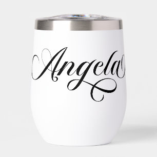 Black Elegant Lettering Angela