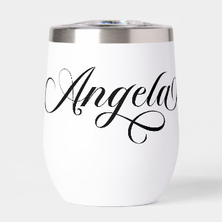 Black Elegant Lettering Angela