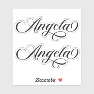 Black Elegant Lettering Angela