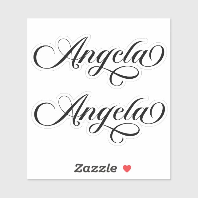 Black Elegant Lettering Angela (Sheet)