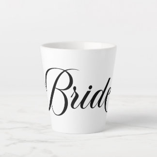 Black Elegant Lettering Bride Latte Mug