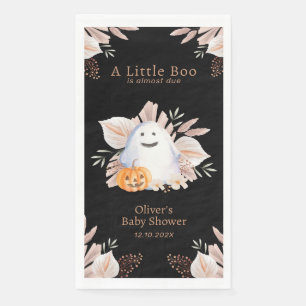 Black Elegant Little Boo Boho Ghost Baby Shower Napkin