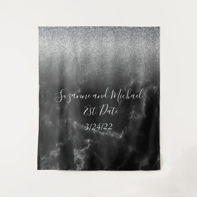 Black Elegant Marble Tapestry (Front)