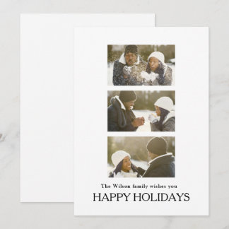 Black Elegant Merry Christmas Greeting Photo  Invitation