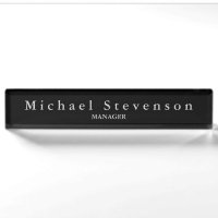 Black Elegant Modern Desk Nameplate