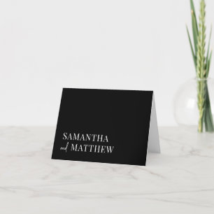 Black Elegant Modern Rustic Couple  Thank You Card