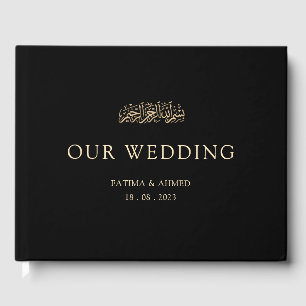 Black Elegant Our Wedding Minimal Islamic Muslim Guest Book