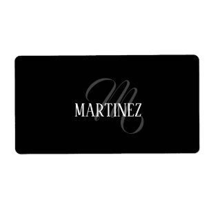 Black Elegant Personalised Last Name   Name