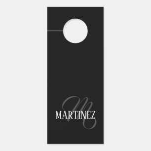 Black Elegant Personalised Last Name   Name Door Hanger