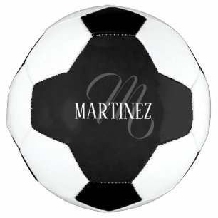 Black Elegant Personalised Last Name   Name Football