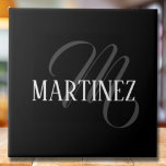 Black Elegant Personalised Last Name | Name Tile<br><div class="desc">Black Elegant Personalised Name. You can choose to add your name,  the name of a loved one,  or a special message. Whether it's a heartfelt gift for someone dear to you or a personal treat,  the choice is yours.</div>