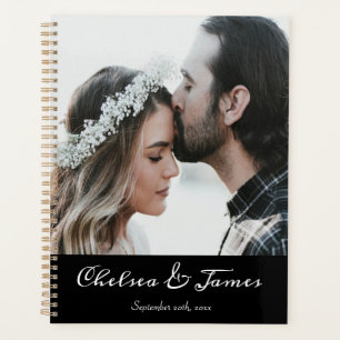 Black Elegant Photo Calligraphy Wedding  Planner