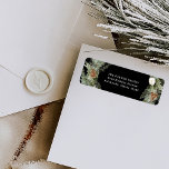 Black Elegant Pine Wreath and Greenery | Christmas<br><div class="desc">These stunning holiday return address labels feature a Christmas wreath border with elegant botanical greenery foliage,  and pine cones with festive white flowers on a dark black background.</div>