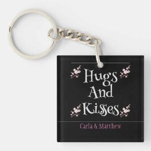 black elegant pink valentine, Sweet for couple  Key Ring