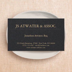 Black Elegant Professional Corporate Attorney Business Card