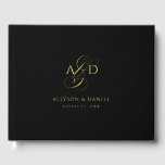 Black Elegant Script Monogram Classic Wedding Guest Book<br><div class="desc">Black Elegant Script Monogram Classic Wedding Foil Guest Book features a delicate ampersand and your initials,  along with the bride and groom's names and wedding date.</div>