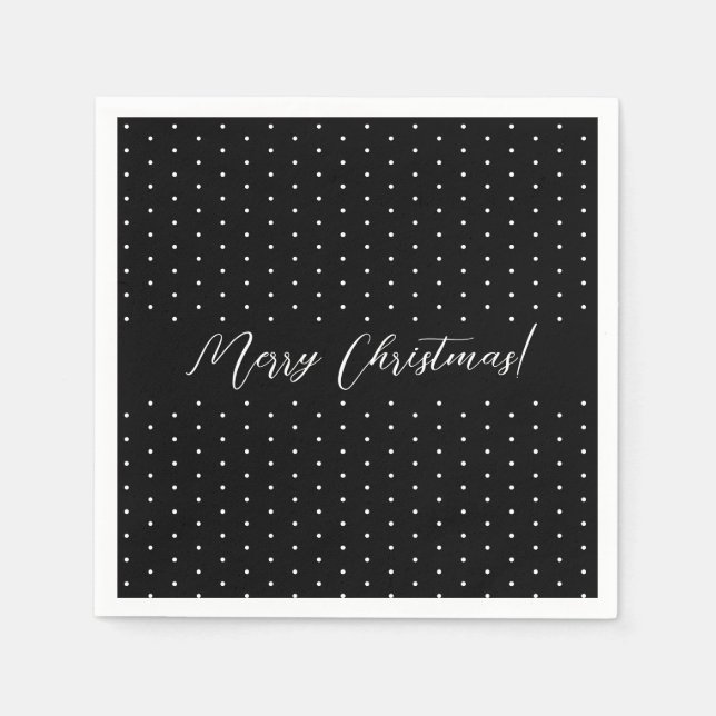 Black Elegant Script Napkin (Front)