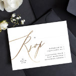 Black Elegant Simple Gold Wedding RSVP Card<br><div class="desc">*NOT REAL FOIL* ***this design is part of a matching collection*** _______________________ this design template is fully editable / customizable by you the customer - click personalize further button if you wish to move, add, delete, or make significant changes to the design _______________________ *if you have any DESIGN questions or...</div>