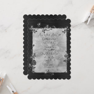 Black Elegant Sparkly Frame After Christmas Weddin Invitation