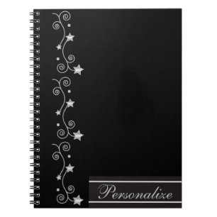 Black Elegant Star Design Notebook