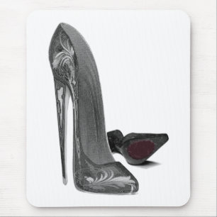 Black Elegant Stiletto Shoes High Heel Art Mouse Mat