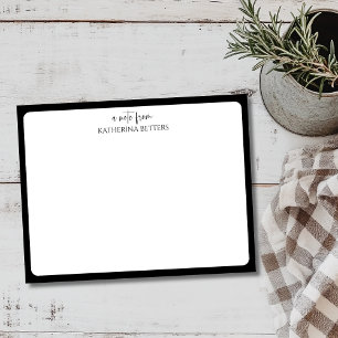 Black Elegant Timeless Statnionery Note Card