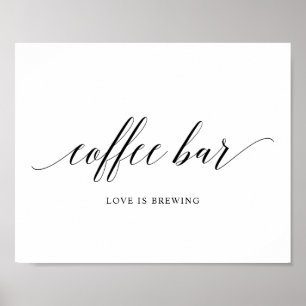 Black Elegant Typography Wedding coffee bar Sign