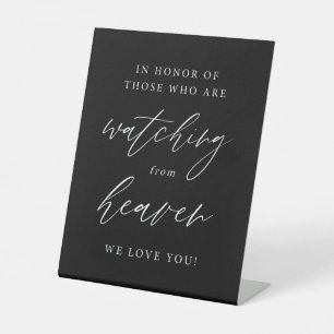 Black Elegant Watching From Heaven Memorial Pedestal Sign